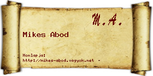 Mikes Abod névjegykártya